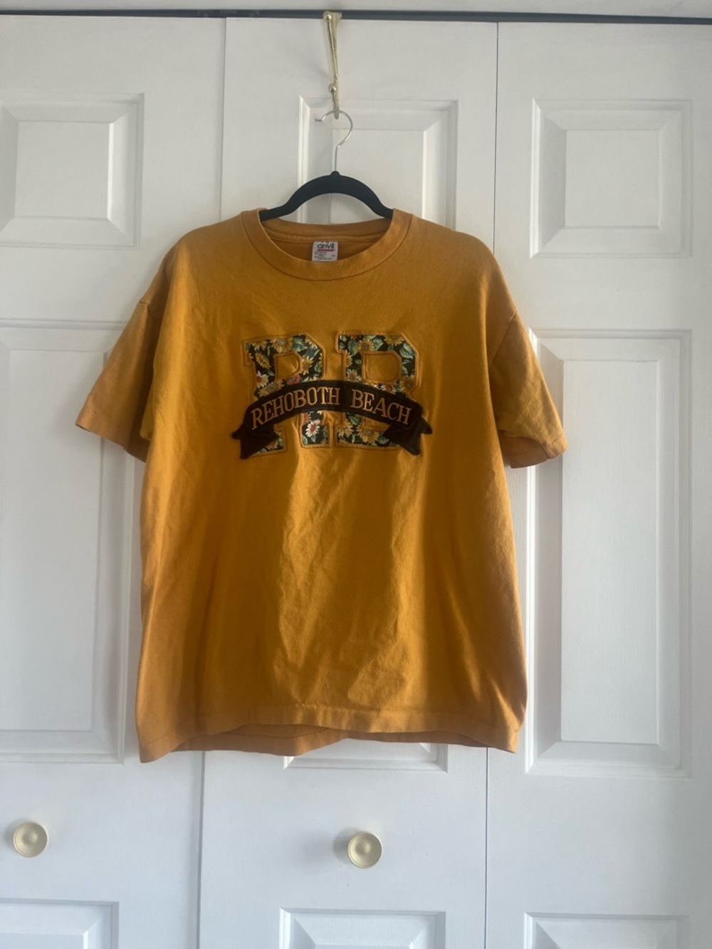 Vintage Rehoboth Beach 3D Graphic Tee - Mustard Yellow